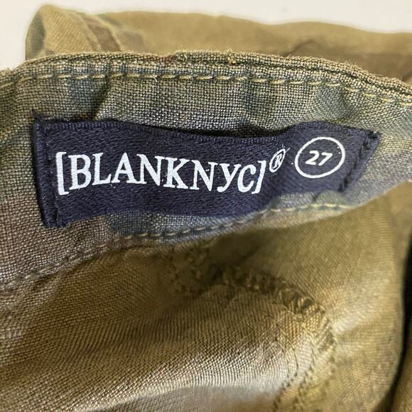 BlankNYC Womens Camo Capri Pants Size 27 Linen Blend Cropped Grunge Gorpcore - Picture 7 of 9